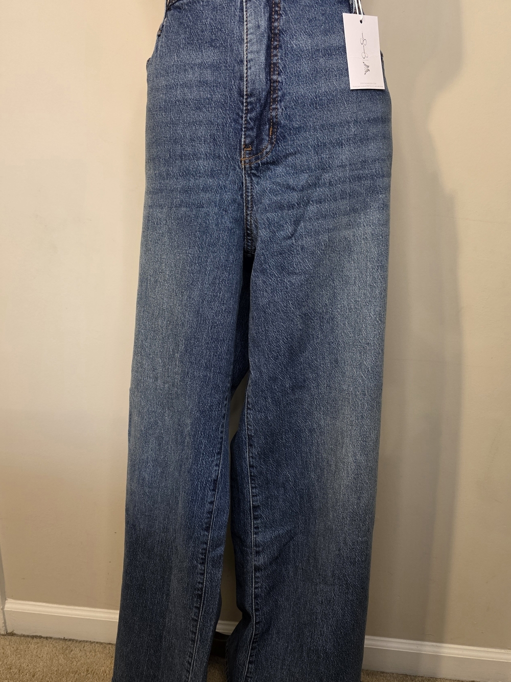 NWT Jessica Simpson Freesia High Rise Wide Leg Jeans 16W | Blue Denim |